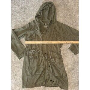 American Eagle Coat Army Green Denim Jacket Military Grunge 41-1813 Womens Small